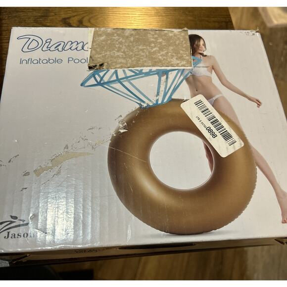 Diamond Ring Tube Pool Float Inflatable Jasonwell Floats Engagement Open Box - Picture 4 of 8